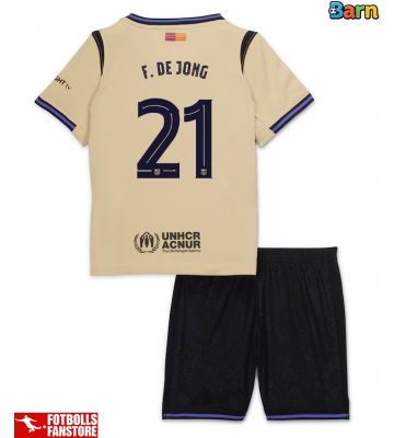 Barcelona Frenkie de Jong #21 Bortatröja Barn 2025-26 Kortärmad (+ Korta byxor)